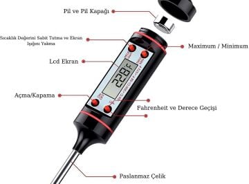 DİJİTAL DERECE GIDA ISI ÖLÇER TP101