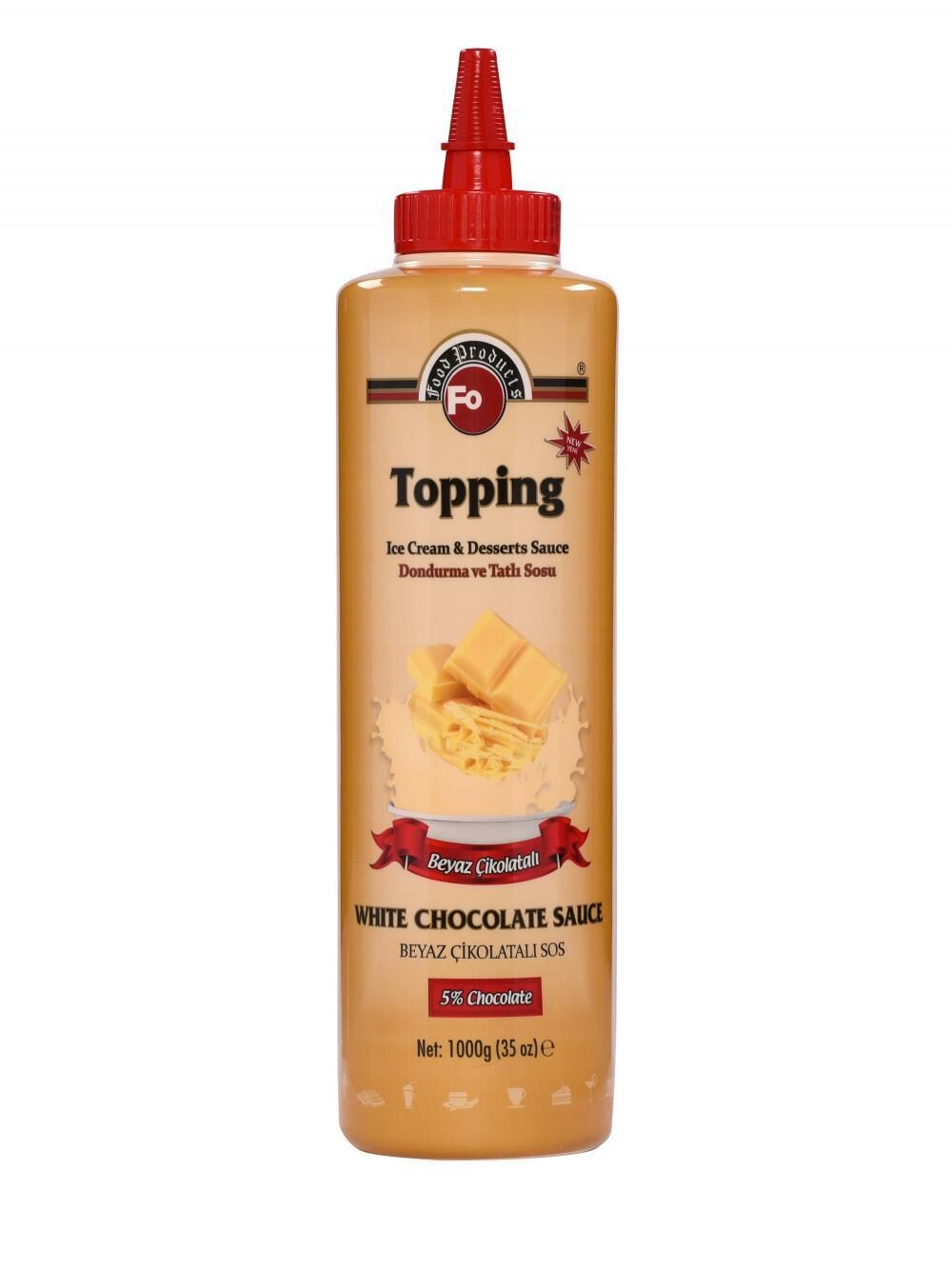 BEYAZ ÇİKOLATA DEKOR TOPPİNG SOS 1000 GR