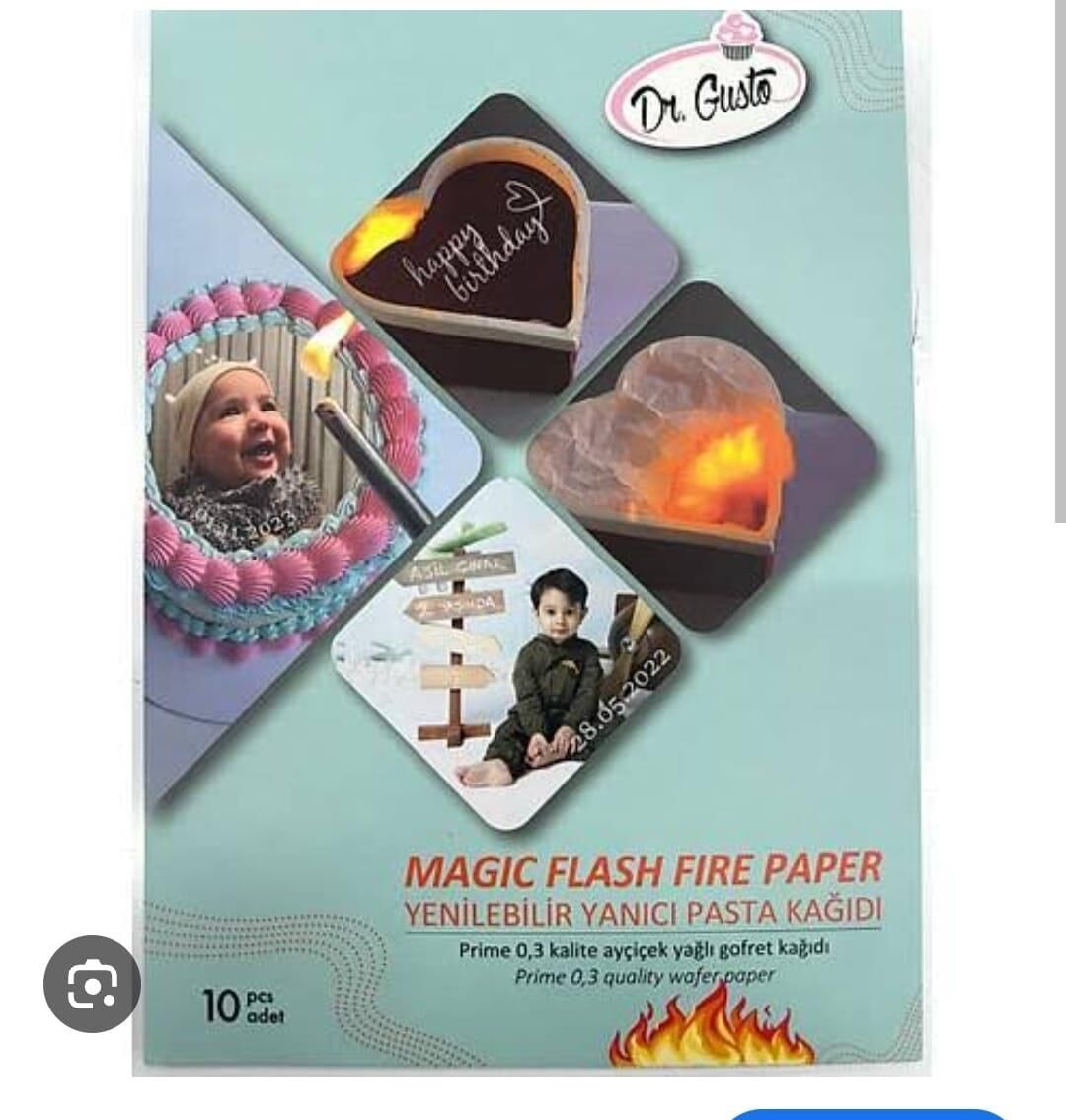 YENİLEBİLİR YANICI PASTA KAĞIDI MAGIC FIRE PAPER