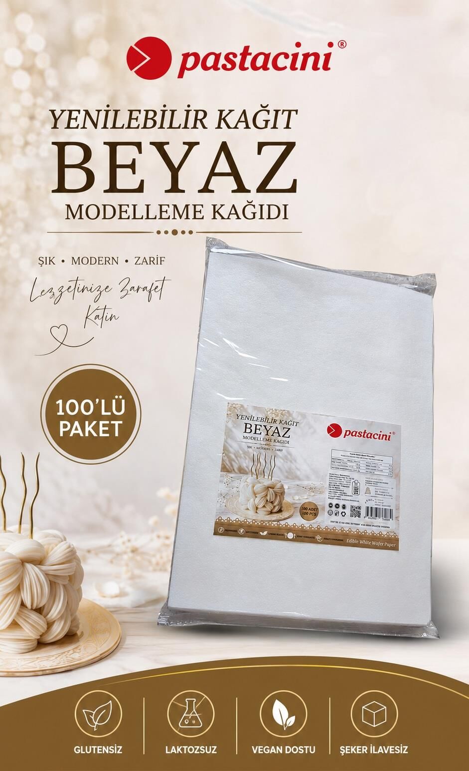 YENİLEBİLİR ÇİÇEK MODELLEME KAĞIDI 100 LÜ